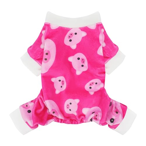 Paiaite Hunde-Pyjama: Bequeme vierbeinige Bekleidung für kleine, mittelgroße und große Hunde, Polyester-Material für Komfort, knitterfrei, Feuchtigkeitstransport und Dehnbarkeit, Pink Pig 4XL von Paiaite