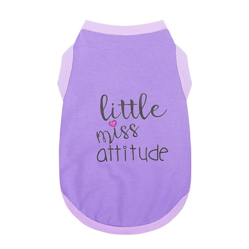 Paiaite Hundeweste: "Little Miss Attitude" ärmelloses Baumwollhemd für kleine, mittelgroße und große Rassen, stilvoll, bequem und atmungsaktiv, Haustierbekleidung, Lila, Größe 4XL von Paiaite