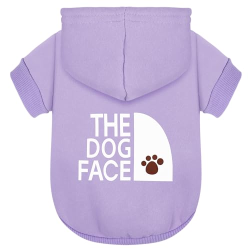 Paiaite Lila Chihuahua Hunde-Kapuzenpullover - Halten Sie Ihren Welpen warm und stilvoll mit einem bedruckten Sweatshirt mit dem Aufdruck "The Dog Face" und Haustierkleidung und Pullovermantel in von Paiaite