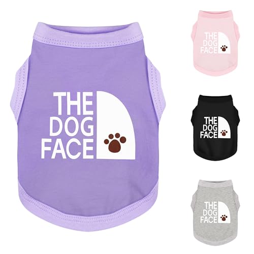 Personality Canine Attire Hundekleidung aus weicher, leichter Baumwolle mit Aufdruck "The Dog Face" für kleine und mittelgroße Rassen, perfekt für den Alltag, bequemes und atmungsaktives Hunde-Shirt, von Paiaite