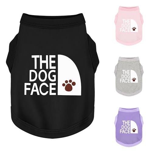 Personality Canine Attire Hundekleidung aus weicher, leichter Baumwolle mit Aufdruck "The Dog Face" für kleine und mittelgroße Rassen, perfekt für den Alltag, bequemes und atmungsaktives Hunde-Shirt, von Paiaite