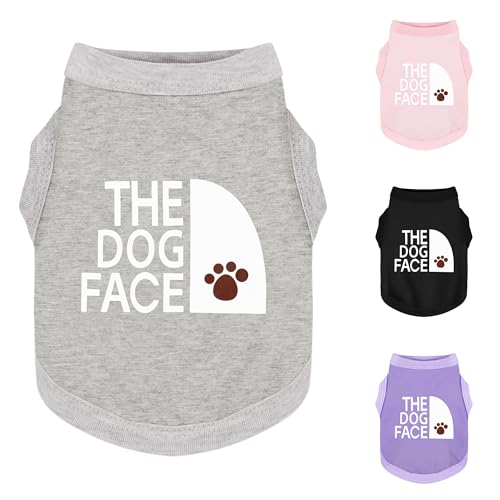 Personality Canine Attire Hundekleidung aus weicher, leichter Baumwolle mit Aufdruck "The Dog Face" für kleine und mittelgroße Rassen, perfekt für den Alltag, bequemes und atmungsaktives Hunde-Shirt, von Paiaite