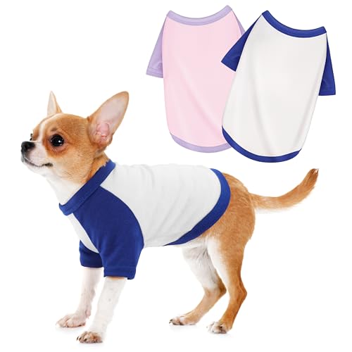 Stylisches 2-teiliges Hunde-Shirt mit Farbblock: hochwertiges Polyester-Baumwoll-Mischgewebe, bequem, atmungsaktiv und knitterarm. Perfekte Bekleidung für kleine, mittelgroße und große Hunde, ein Muss von Paiaite