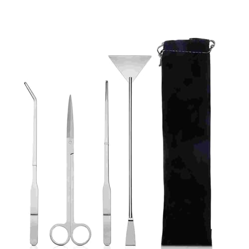 Lange Pinzette für Aquarien, Schere, Spatel, Werkzeug-Set, 4-in-1, rostfreie Wasserpflanze, Aquascaping-Werkzeug, rostfreies Aquarium-Starter-Set für Aquariumpflanzen, saubere Aquarien, Aquascape von Paicreate