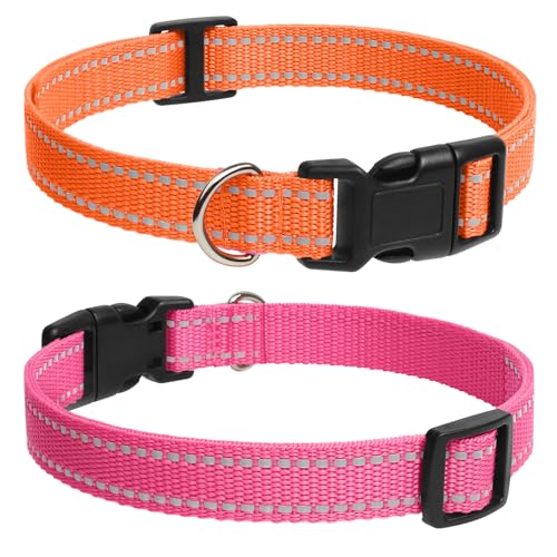 Paipaitek Ersatz-Halsband für Training, kompatibel mit E-Halsband, reflektierend, verstellbar, für Hunde, 1,9 cm (3/4 Zoll), mit D-Ring aus Metall, Set von Paipaitek