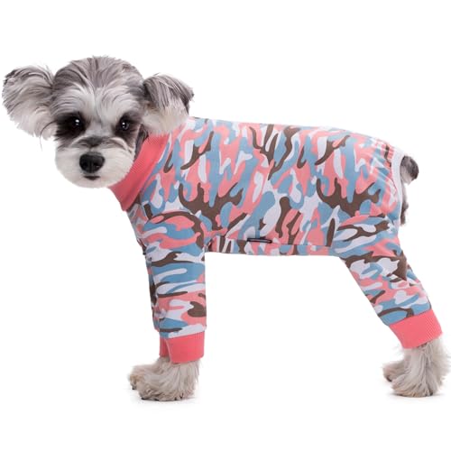 Paipeper Hunde-OP-Anzug für weibliche und männliche Welpen, langärmelig, verhindert Haarausfall und Lecken von Wunden, Hunde-Pyjama, Alternative zu E-Halsbändern (Camouflage), Größe XL von Paipeper