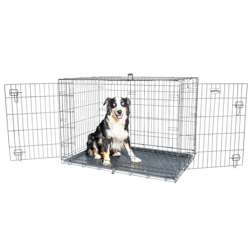 Fortressoo XL Transportbox für mittelgroße Hunde, 107 x 71 x 77 cm, faltbar, 2 Türen, abnehmbare Platte, Verwendung im Innenbereich, Paitsy von Paitsy