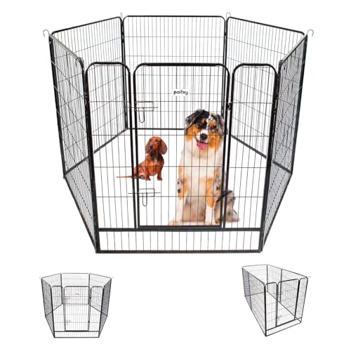 Laufstall für Hunde, Welpen und Kaninchen, GARDEO100 x 120 x 6, 6 Paneele, 100 x 120 cm, 2 m², modular, innen und außen, faltbar, 5 Jahre Garantie Paitsy von Paitsy