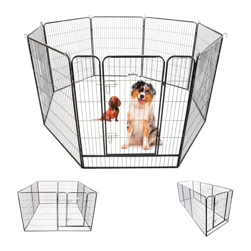 Laufstall für Hunde, Welpen und Kaninchen, GARDEO100 x 120 x 8, 8 Paneele, 100 x 120 cm, 4 m², modular, innen und außen, faltbar, 5 Jahre Garantie Paitsy von Paitsy