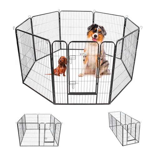 Laufstall für Hunde, Welpen und Kaninchen, Gardeno80 x 100 x 8, 8 Paneele, 80 x 100 cm, 2,56 m², modular, innen und außen, faltbar, 5 Jahre Garantie Paitsy von Paitsy