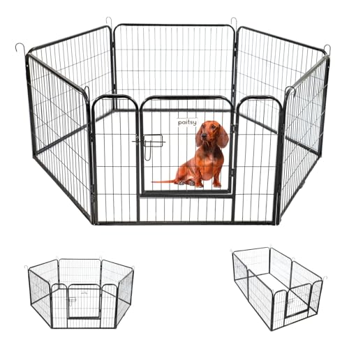 Laufstall für Hunde, Welpen und Kaninchen, Gardeno80 x 60 x 6, 6 Paneele, 80 x 60 cm, 1,28 m², modular, innen und außen, faltbar, 5 Jahre Garantie Paitsy von Paitsy