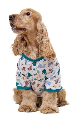 Dogs are My Favorite Hunde-Pyjama, Blaugrün und Weiß, Größe XL, Größe XXL von PajamaGram