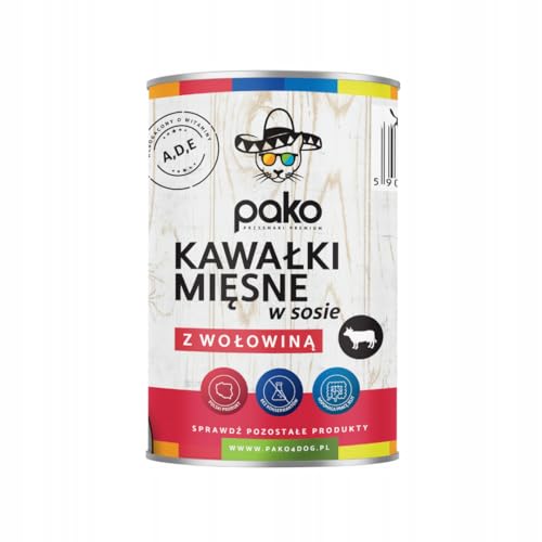 PAKO | Katzennassfutter mit Rind | 1x415g | Reich an Vitaminen und Taurin für Gesundheit und Vitalität von Pako