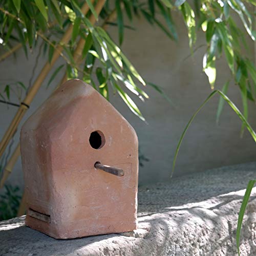 Palatina Werkstatt Vogelhaus/Vogelvilla zum Aufhängen oder Stellen aus absolut frostfester Terracotta, von Hand gefertigtes Unikat von Palatina Werkstatt