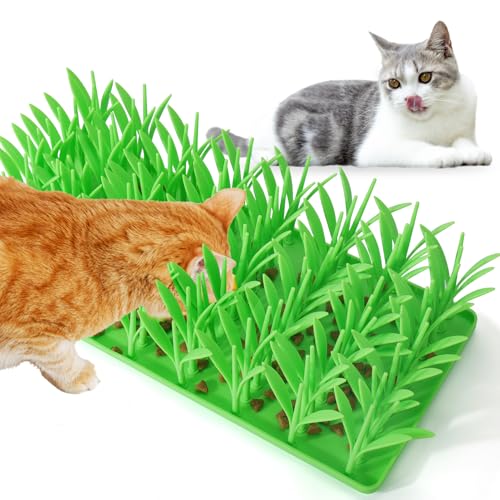 Palksky Silikon-Grasmatte für Katzen, Slow Food Katzengrasmatte für Indoor-Katzen, Futtersuche Schnüffelmatte für Hund/Katze, interaktive Anreicherung Katzenmatte von Palksky