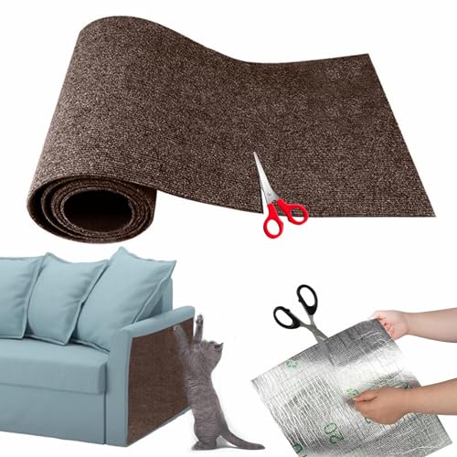 Kratzmatte Katze Selbstklebend, Kratzschutz Sofa Katze, Kratzbrett Katzen Kratzschutz, Katzenkratzmatte, AntiKratz Tape für Möbel Sofa Wand Couch Tür Schutz (Braun 30x100cm) von Pamatio