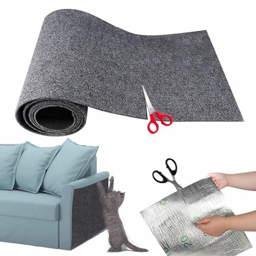 Kratzmatte Katze Selbstklebend, Kratzschutz Sofa Katze, Kratzbrett Katzen Kratzschutz, Katzenkratzmatte, AntiKratz Tape für Möbel Sofa Wand Couch Tür Schutz (Dunkelgrau 30x100cm) von Pamatio