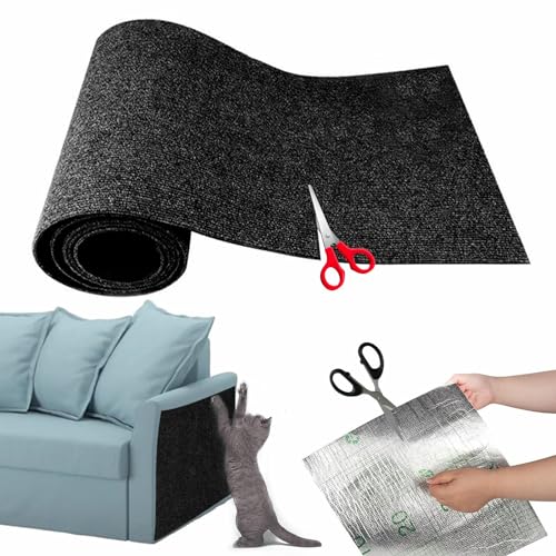 Kratzmatte Katze Selbstklebend, Kratzschutz Sofa Katze, Kratzbrett Katzen Kratzschutz, Katzenkratzmatte, AntiKratz Tape für Möbel Sofa Wand Couch Tür Schutz (Schwarz 30x30cm) von Pamatio