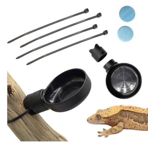 Pangea Microdish Kit für Crested Gecko Futter, kleine Schale für Anoles und andere Reptilien, Zip Tie Attachment Wassernapf 7,0 cm x 6,6 cm (L Zweighalterung) von Pangea