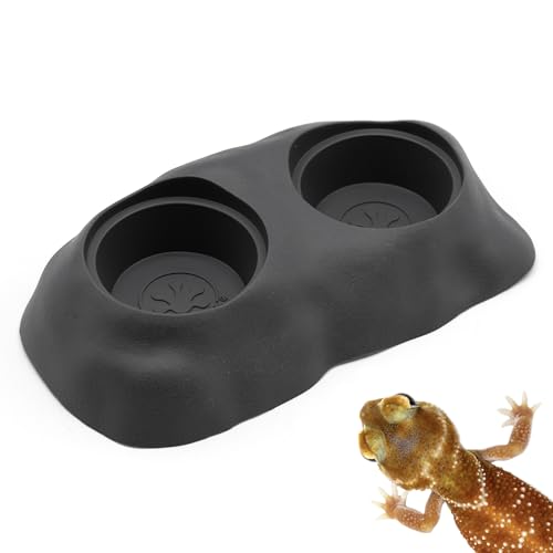 Pangea Ultimate Eco Dish Gecko Futter- und Wassernapf für Geckos und andere Reptilien, langlebiger Silikon-Futternapf für Reptilien-Terrarien, 7,9 x 14 cm (Anthrazit) von Pangea