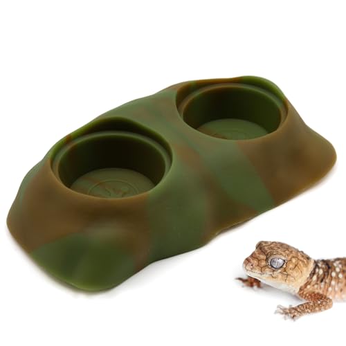 Pangea Ultimate Eco Dish Gecko Futter- und Wassernapf für terrestrische Eidechsen, langlebiges Silikon-Futterzubehör für Reptilien-Terrarien, 7,9 x 14 cm (Moosige Kiefer) von Pangea