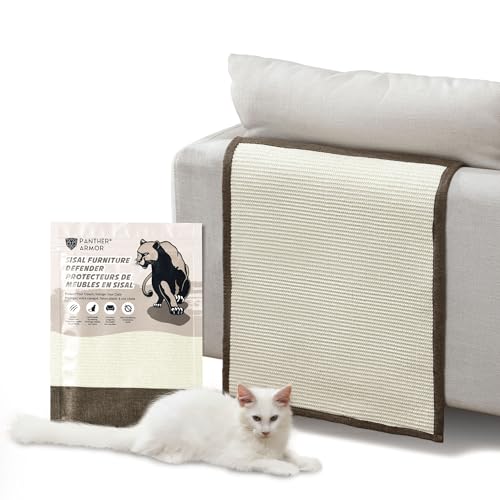 Panther Armor Kratzmatte & Kratzschutz für die Katze - Natürlicher Sisal Kratzteppich & Kratzmöglichkeit für das Sofa - Katzen Couch Abdeckung von Panther Armor