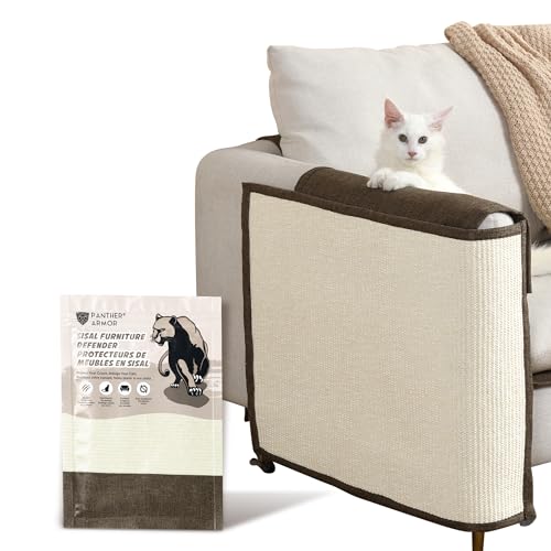 Panther Armor Kratzmatte & Kratzschutz für die Katze - Natürlicher Sisal Kratzteppich & Kratzmöglichkeit für das Sofa - Katzen Couch Abdeckung von Panther Armor