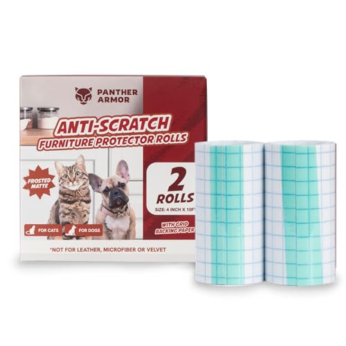 Panther Armor Frosted Matte Anti Cat Scratch Furniture Protector, 2X Rolls, Cat Furniture Protector, Furniture Scratch Guards for Cats, Furniture Protectors from Cats Scratching, 4in x 20ft von Panther Armor