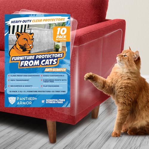 Panther Armor Robuster Kratzschutz für Sofa Katze, 10 Stück Anti Kratz Folie für Katzen von Panther Armor