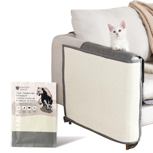 Panther Armor Kratzmatte & Kratzschutz für die Katze - Natürlicher Sisal Kratzteppich & Kratzmöglichkeit für das Sofa - Katzen Couch Abdeckung von Panther Armor