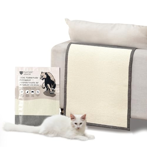 Panther Armor Kratzmatte & Kratzschutz für die Katze - Natürlicher Sisal Kratzteppich & Kratzmöglichkeit für das Sofa - Katzen Couch Abdeckung von Panther Armor