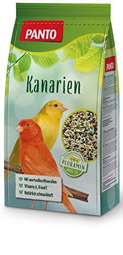 PANTO Kanarienfutter mit Pluramin - Ziervogelfutter aus bunter Saatenmischung, Vogelfutter ohne Nüsse, 5x1kg von PANTO