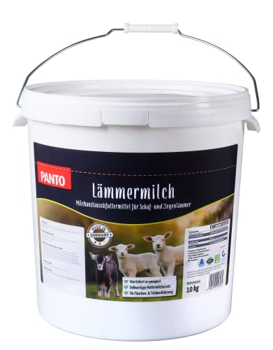 PANTO Lämmermilch Milchersatz 10 kg – Milchaustauscher für Schaflämmer & Ziegenlämmer, vollwertiger Muttermilchersatz in Pulverform mit Kasein, geeignet ab Geburt von PANTO