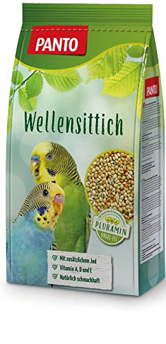 PANTO Wellensittichfutter mit Pluramin - artgerechte Saatenmischung für Wellensittiche, Vogelfutter mit natürlichem Jod, 4x2,5 kg von PANTO