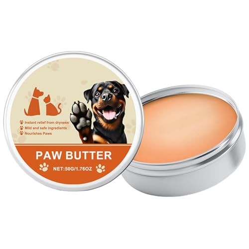 Paodduk Hundepfotencreme,Hundefußbalsam - Natürlicher revitalisierender Hundepfotenbalsam,Schützt, nährt und repariert die Pfoten vor Asphalt, Trockenheit und Frühlingsabenteuern, 50 g von Paodduk