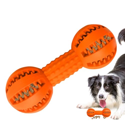Paodduk Interaktives Hundespielzeug Leckerli, Leckerli-Spender-Spielzeug für Hunde - Futterausgabe-Zahnreinigungsspielzeug für Welpen,Hundespielzeug zum Zähneknirschen in Hantelform von Paodduk