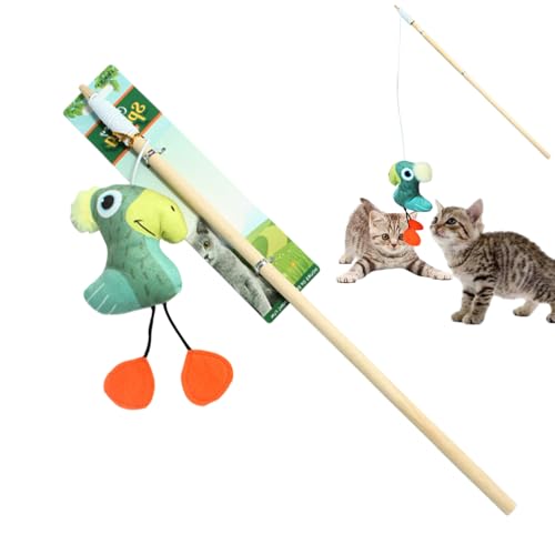 Paodduk Katzen-Teaser, Katzenstab, Cartoon-Katze-Kauspielzeug mit Katzenminze, Bewegliches Katzenspielzeug zum Jagen und Trainieren für gelangweilte Hauskatzen und Kätzchen, Katzenspielzeug zur von Paodduk