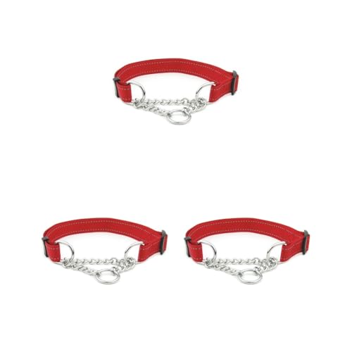 3er-Set Haustierhalsband, tragbar, wiederverwendbar, universeller Ersatz, strapazierfähig, Outdoor, Camping, Spazierengehen, Haustiere, Abschleppen, Choker, reflektierend, Rot von Paowsietiviity