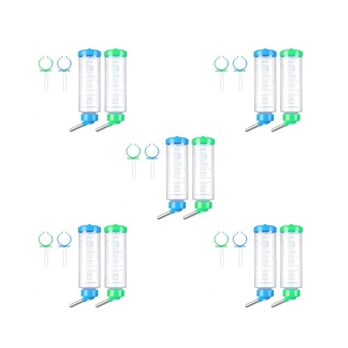 5 Set 2 Stück ABS Pet Water Feeder Geruchloser Ersatz Transparent Hängend Abnehmbare Kleintiere Haustiere Flaschenspender von Paowsietiviity