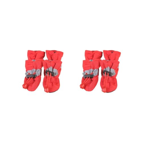 Haustier-Schuhe, Outdoor-Regenstiefel, kleine Hunde, Prewalker, Welpen, Pfotenpflege, Zubehör, Frühling, Welpen, Katzen, Schuhe, Rot, 3, Stil 3, 2 Set 4 Stück von Paowsietiviity