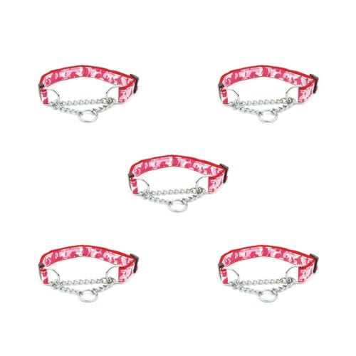 Haustierhalsband, tragbar, wiederverwendbar, rutschfest, für draußen, Laufen, Spielen, Abschleppen, Halsband, Zubehör, Camouflage, Rot, 5er-Set von Paowsietiviity