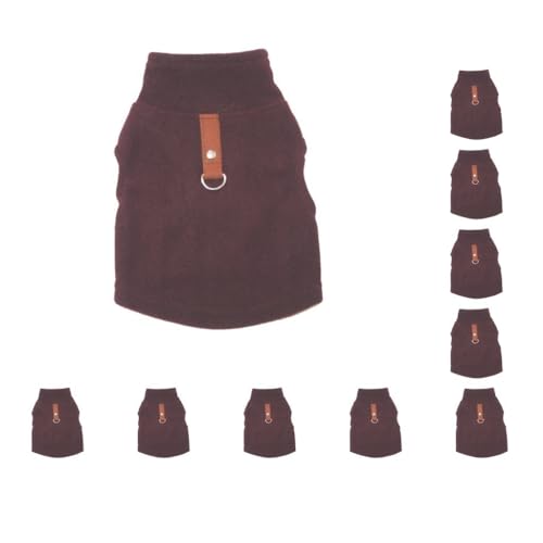 Hundekleidung, Welpen-Shirt, Weste, Kostüme, Outfit, Herbst und Winter, einfacher Stil, keine Schnallen, 10-teiliges Set, Kaffeebraun Größe XS von Paowsietiviity