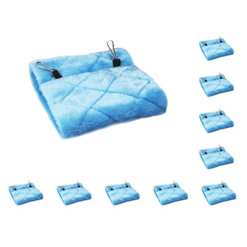 Paowsietiviity 10 Set Flanell Hängende Vogelnest Winter Warm Tier Haus Hütte Haustier Vogel Hängematte Höhle Käfig Groß Blau 32x19x25cm von Paowsietiviity