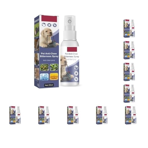 Paowsietiviity 10er-Set für Wohnzimmer, tragbares Haustier-Bissstopper, Spray, Bittersprays, Verhaltenstrainer, natürliche Inhaltsstoffe, Trainingswerkzeug, 50 ml von Paowsietiviity