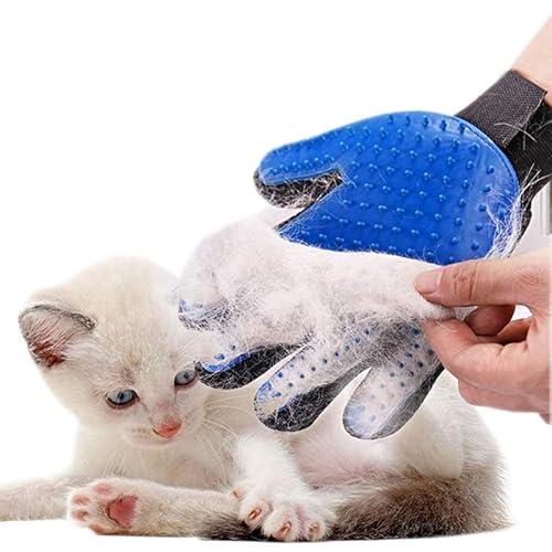 Pet Grooming Massage Gloves 2 Pack Velcro Cuff Pack Hair & Fur Remover, Bathing, Washing for Cats, Dogs, Horse, Rabbit Grooming Mitt for Short Medium Long Hair von Papaval Retail