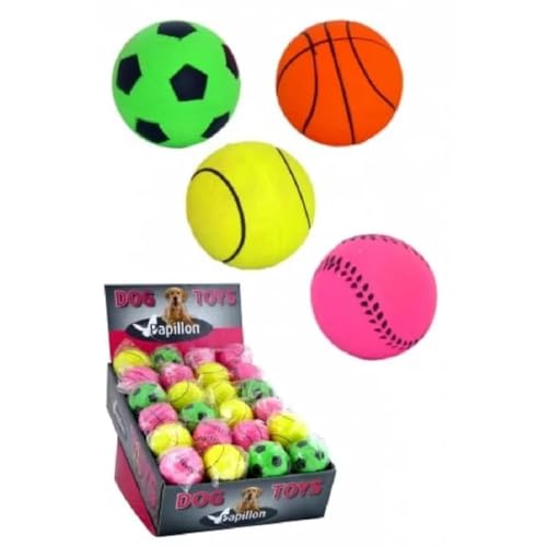 Papilon Hundespielzeug Bälle Schwamm Ball Sport Neon Ø 6 cm Box 48 Stück (1/3) von Papilon