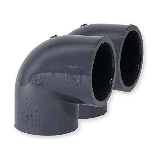 Paradies Pool PVC Fitting Winkel 90°, Ø 63 mm mit Klebemuffen, Qualität aus Europa von Paradies Pool