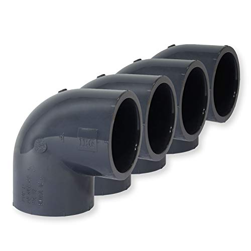 Paradies Pool PVC Fitting Winkel 90°, Ø 63 mm mit Klebemuffen, Qualität aus Europa von Paradies Pool