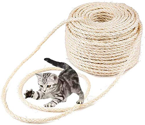 Parain Sisalseil für Kratzbaum Kratzsaule Katzenbaum Katzen Natürlich Sisal Seil 6mm (6mm, 30m) von Parain