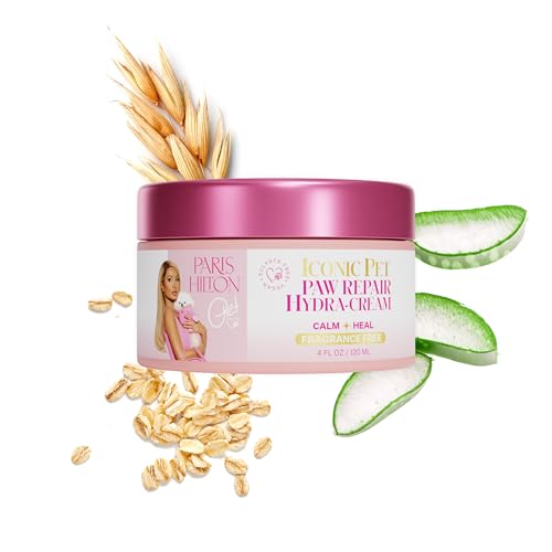 Paris Hilton Pet Fragrance-Free Paw Repair Hydra-Creme, 120 ml, hypoallergene, pflegende Hundepfotencreme für weiche, gesunde Pads, ideal für trockene, rissige Pfotenpflege von Paris Hilton